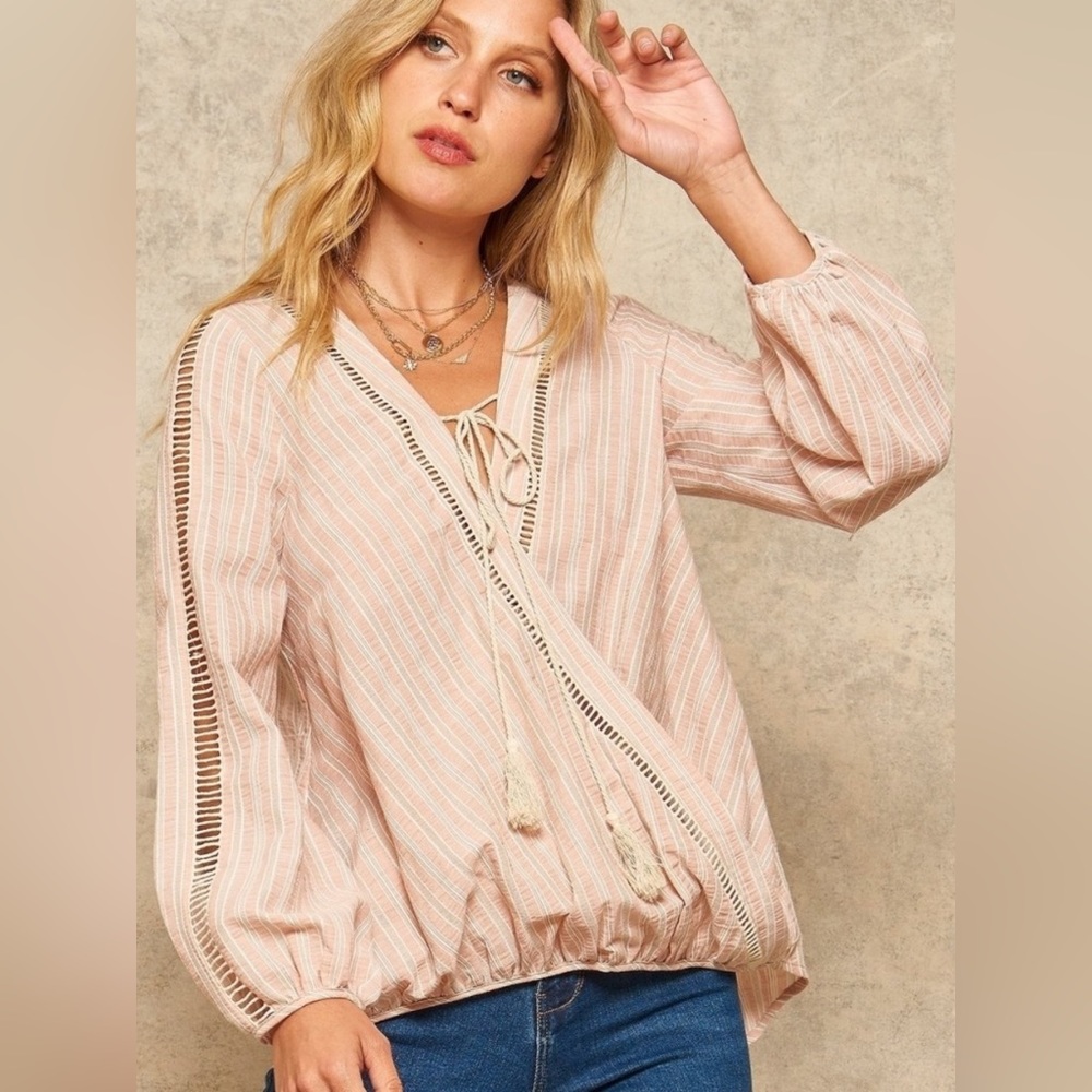 3-Pack Stripe Peasant Blouse